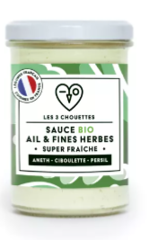 Sauce ail et fines herbes bocal 200gr Les 3 Chouettes