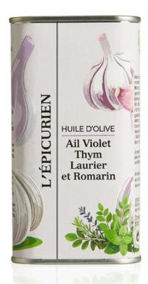 Huile d'Olive Vierge Extra infusée à l’Ail, Thym, Laurier & Romarin bidon 25cl L'Epicurien