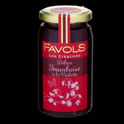 Confiture framboise à la violette 270gr Maison Favols