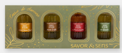 22€ Carré de saveurs 4 huiles d'olives Savor & Sens