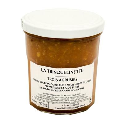 La Trinquelinette confiture aux trois agrumes bocal 370gr