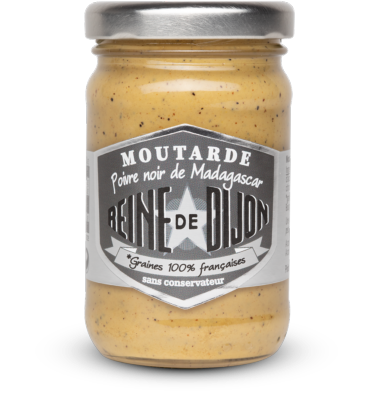 Moutarde au poivre de Madagascar bocal 100gr Reine de Dijon