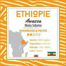 Café en grains origine Ethiopie Moka Sidamo Maison Pfaff sac 1 kilo