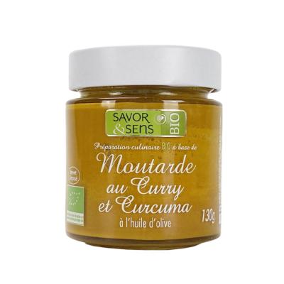 Moutarde au curry et curcuma bio 130gr Savor Créations