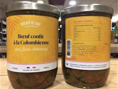 Bœuf confit à la Colombienne par Juan Arbelaez Bocaux de Chef