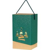 coffret carton fourreau vert sapin cordelette 16x16x26