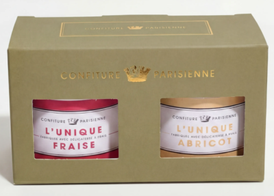 11.60€ Coffret 2 recettes uniques fraise et abricot Confiture Parisienne