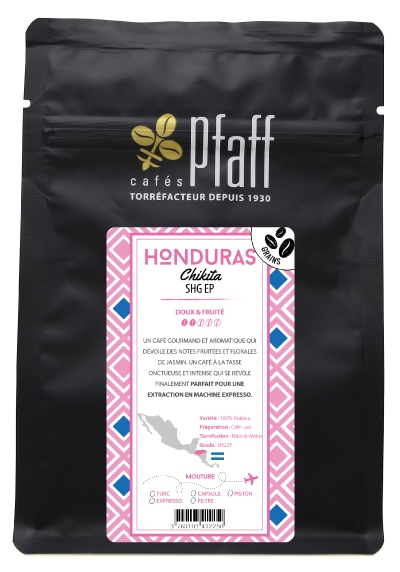 Café en grains Honduras Chikita Maison Pfaff sac 1 kilo