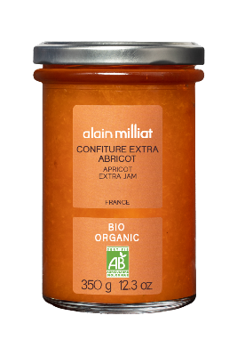 Confiture extra abricot bio 350gr Alain Milliat