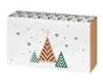 coffret carton rectangle avec fourreau blanc déco sapins 31.5x18x10