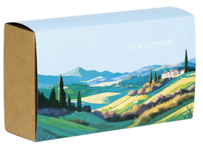 Coffret carton rectangle " Jolie campagne"  avec fourreau
