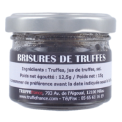 Brisures de truffes noires 12.5gr Truffe France