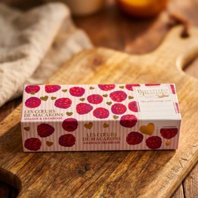 Coeurs de Macarons Amande et Framboise étui 90gr Biscuiterie de Provence
