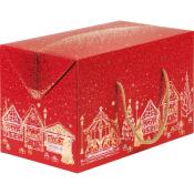 coffret carton rouge Bonnes Fêtes avec cordelette  33x18.5x20