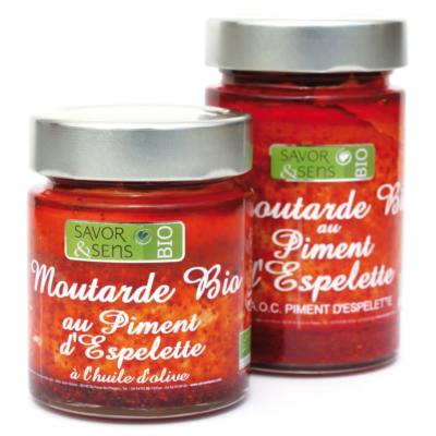 Moutarde bio au piment d'espelette 130gr Savor Créations