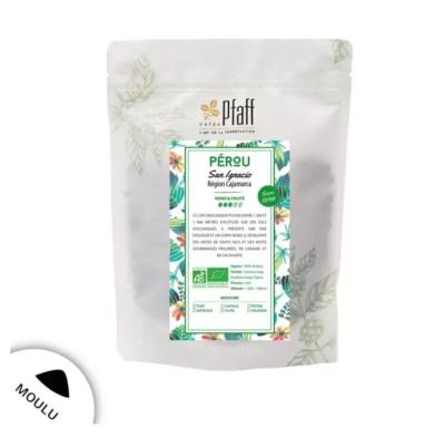 Café moulu Pérou bio San Ignacio sachet 250gr Cafés Pfaff