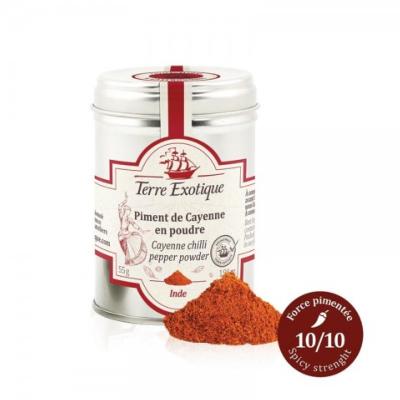 Piment de Cayenne en poudre boîte 55gr Terre Exotique