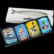 28.50€ Coffret étui de 4 boîtes de sardines à l'huile d'olive Pointe de Penmarc'h