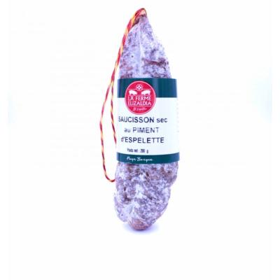 Saucisson basque au piment d'Espelette environ 200gr Ferme Elizaldia