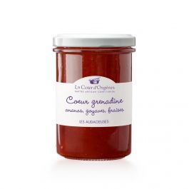 Confiture " Coeur Grenadine" ananas-goyave-fraise 240gr La Cour d'Orgères