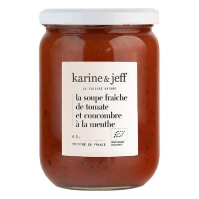 Soupe fraîche de tomate et concombre à la menthe bocal 50cl Karine & jeff