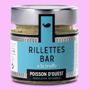 Rillettes de bar (61%) à la truffe, Poisson d’Ouest bocal 90gr