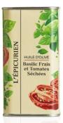 Huile d'Olive Vierge Extra infusée au Basilic Frais et Tomates Séchées bidon 25cl L'Epicurien