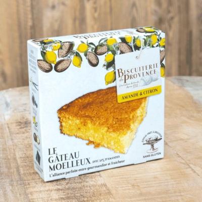 Gâteau Moelleux amande et citron sans gluten étui 240gr Biscuiterie de Provence