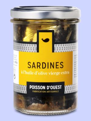 Sardines à l'huile d'olive vierge extra Poisson d’Ouest bocal 200gr