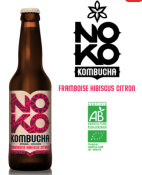 Kombucha Noko Framboise, Hibiscus, Citron vert 33cl