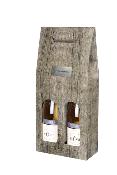 Valisette pour 2 bouteilles imitation bois gris